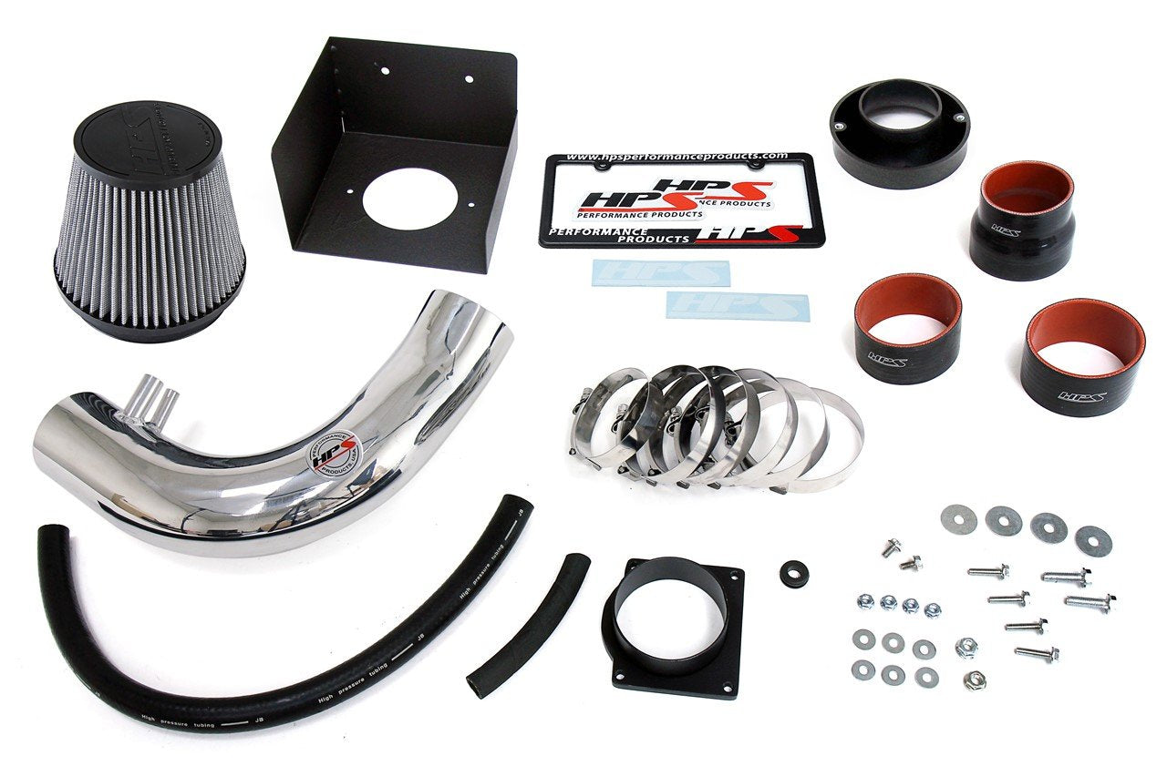 HPS Shortram Air Intake Kit 2004 Ford F150 Heritage 4.6L V8, Includes Heat Shield, Polish